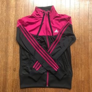 Magenta and Black Adidas sweater